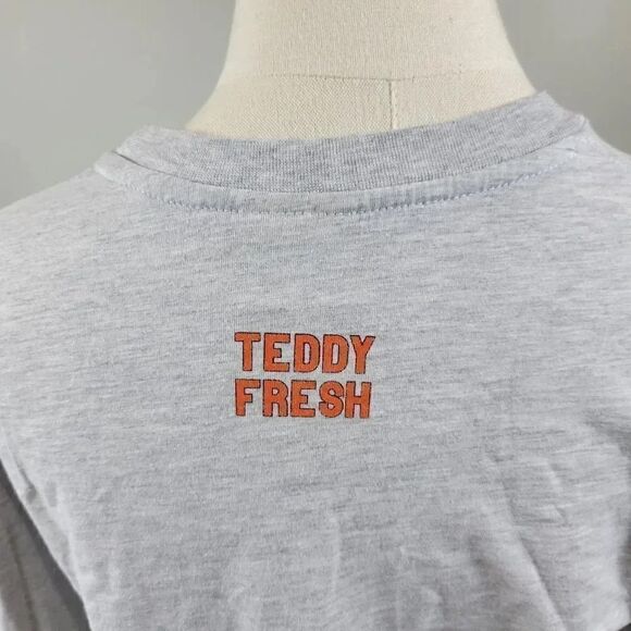 Teddy Fresh T-Shirt 🔥Flame Long Sleeve Men's Grey Size Small - Picture 6 of 11
